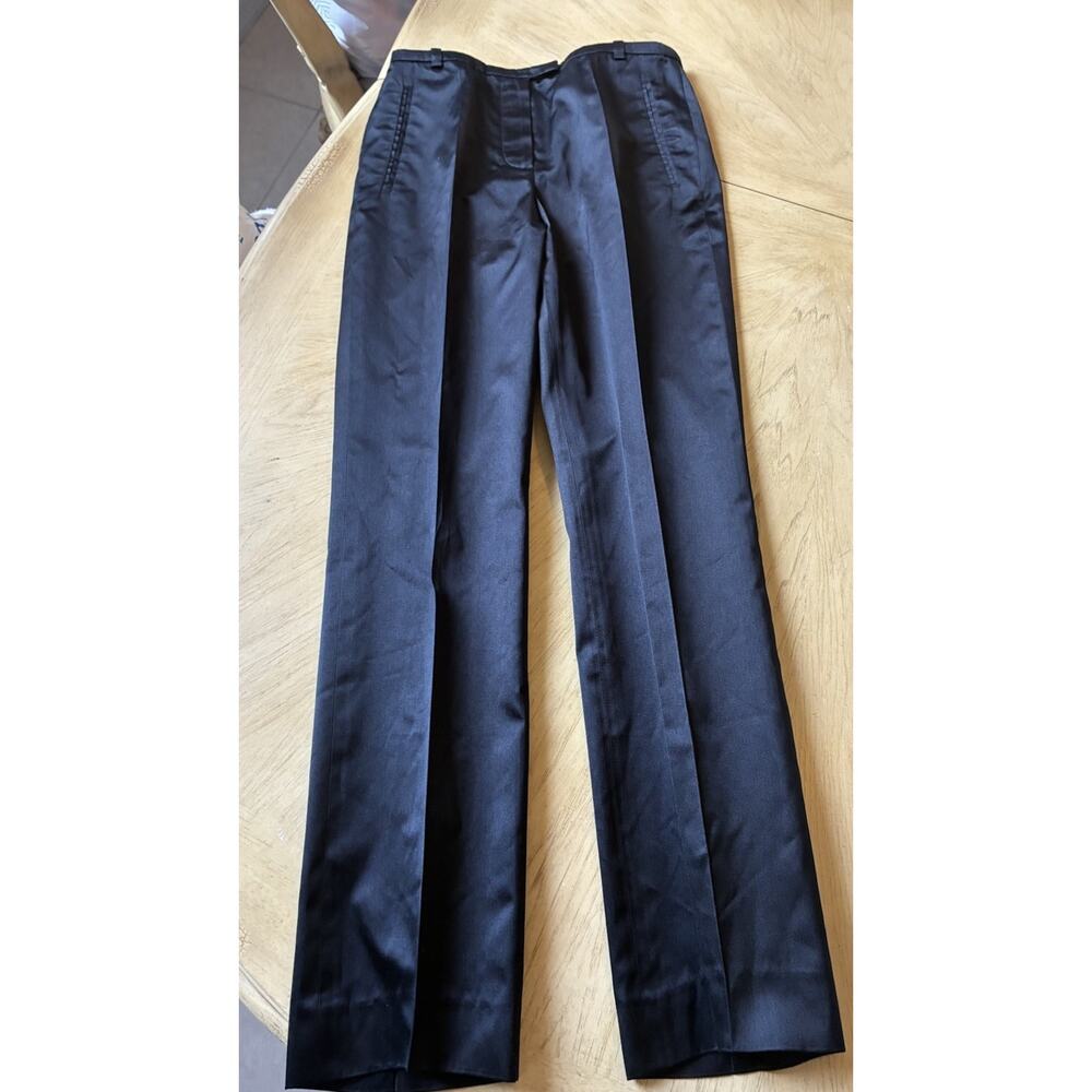 VTG HERMES Paris Black 100% Silk Pants Satin Trousers 1986 Women S (4) Pristine - Picture 11 of 16